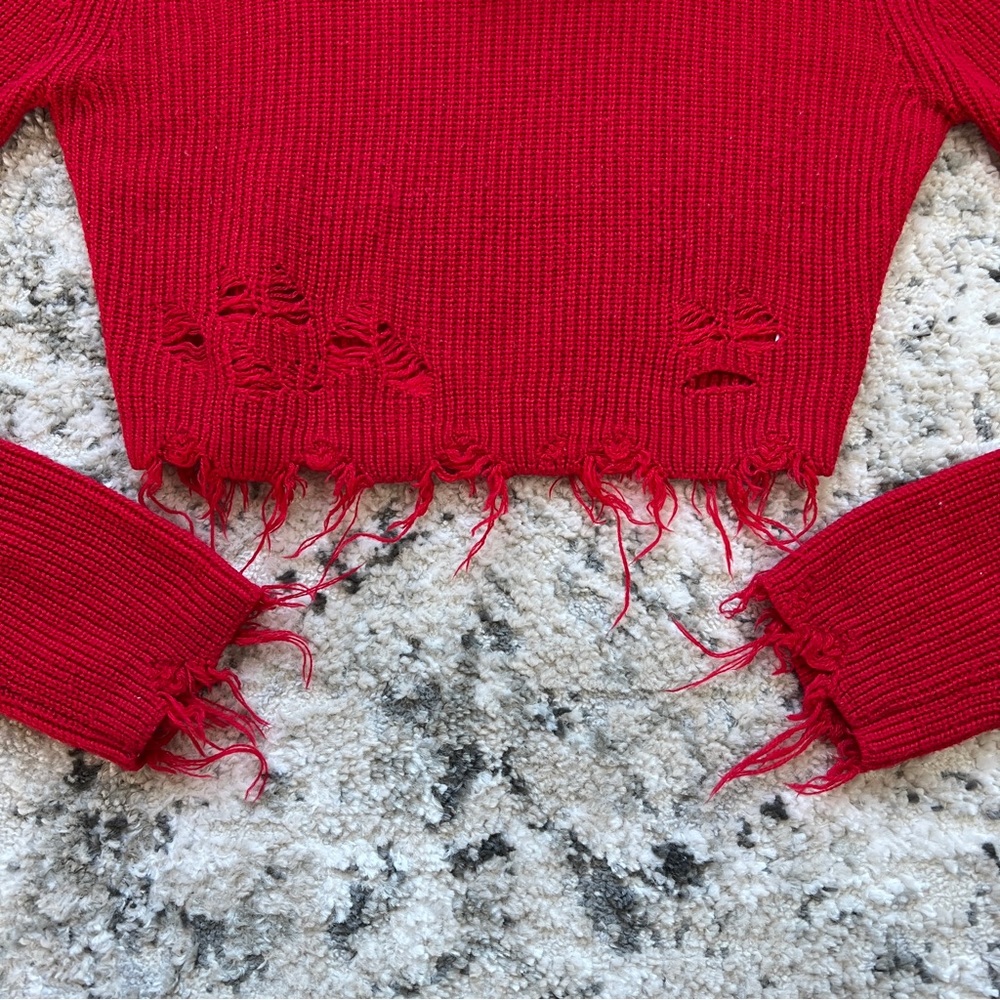🔥Distressed Cropped Turtle Neck - Picture 9 of 12
